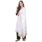 Off-white velvet Gotta Patti dupatta for festive occasions (2.25-2.50mtr)