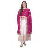 Purple velvet Gotta Patti dupatta (2.25-2.50mtr), perfect for festive occasions