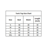 Green and black polyester printed roll-up sleeve tunic top for women, showing rolled sleeves and collar detail