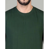 Men's casual half sleeve solid B.Green cotton blended round neck t-shirt, regular fit - wearable fashion for any occasion