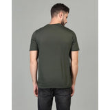 DGrey cotton blended men's casual half sleeve round neck t-shirt, solid pattern