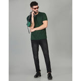 BGreen Cotton Blended Men's Casual Half Sleeve Solid T-shirt for regular fit