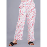 Baby Pink Viscose Rayon Printed Night Suit Set - Women's half sleeve shirt with pyjama pants on display