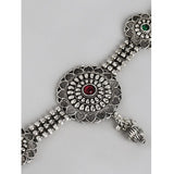 Women's Rose Gold Plated Alloy Necklace & Earings Set (Silver)