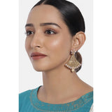 Women's Rose Gold Plated Alloy Earrings (Gold)