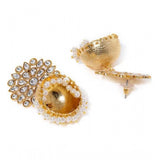 Rose gold plated alloy earrings - white, stylish jewelry accessory for women