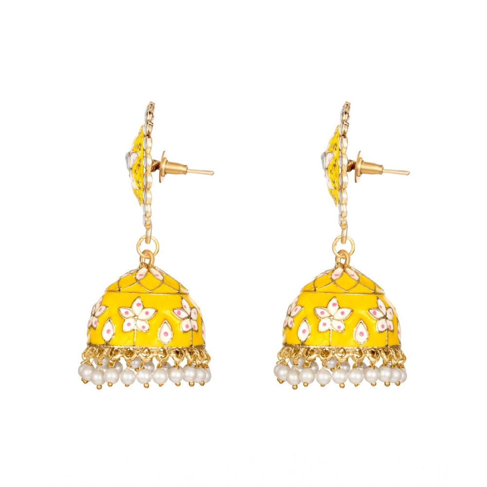 Women's yellow rose gold plated alloy earrings, delicate jewelry accessory for women