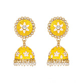 Women's Rose Gold Plated Alloy Earrings (Yellow)
