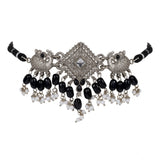 Rose gold plated alloy necklace & earrings set - silver, elegant jewelry accessory for women