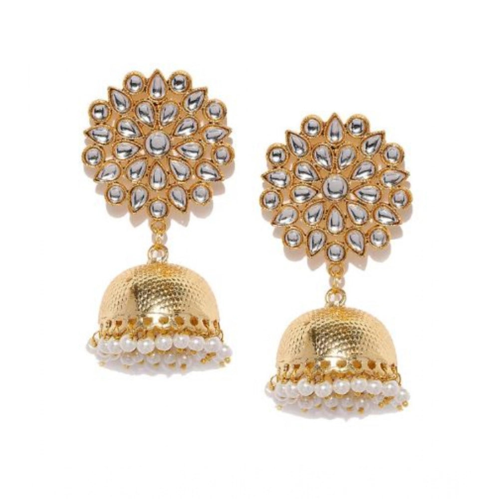 Rose Gold Plated Alloy White Earrings for women, avoid heat & chemicals for care