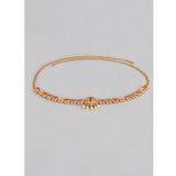 Women's Rose Gold Plated Alloy Hip Belt Kamarband (Red & Green)