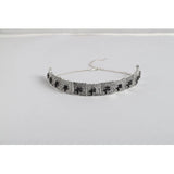 Women's Rose Gold Plated Alloy Necklace & Earings Set (Silver & Black)