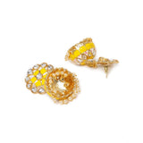 Women's Rose Gold Plated Alloy Earrings (Yellow)
