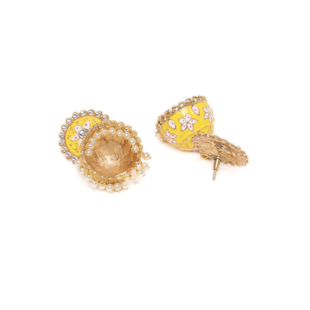 Women's yellow rose gold plated alloy earrings for delicate style, avoid heat & chemicals