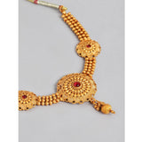 Women's Rose Gold Plated Alloy Necklace & Earings Set (Gold)