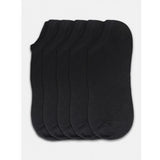 Black cotton-blend unisex ankle socks - solid design for casual wear