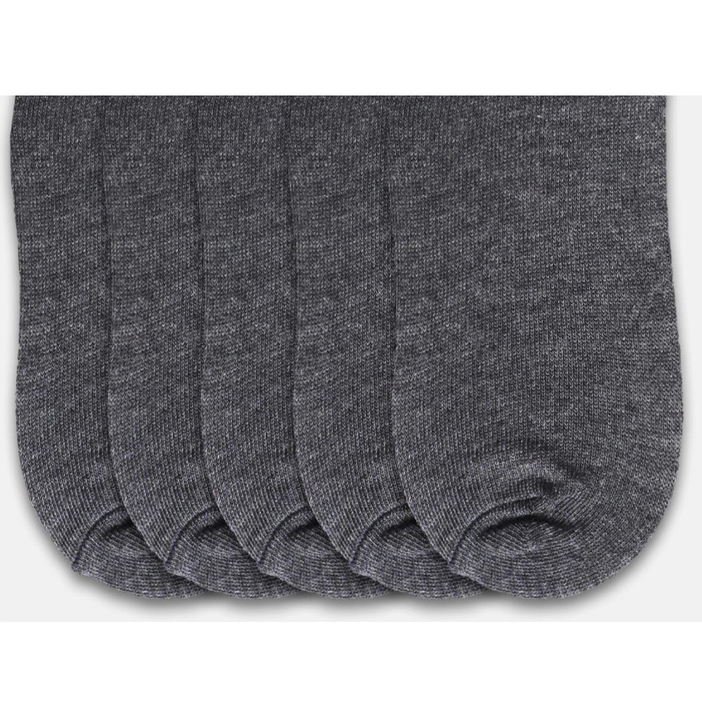 Dark Grey cotton-blend unisex casual ankle socks, solid pattern for men and women