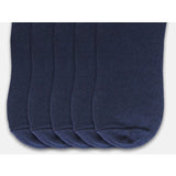 Navy cotton-blend unisex casual ankle socks - solid design for men & women