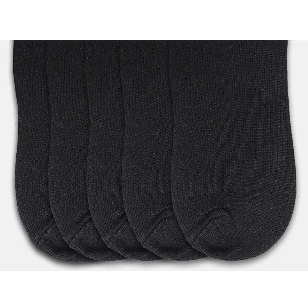 Black cotton blended unisex casual ankle socks - solid design for men and women