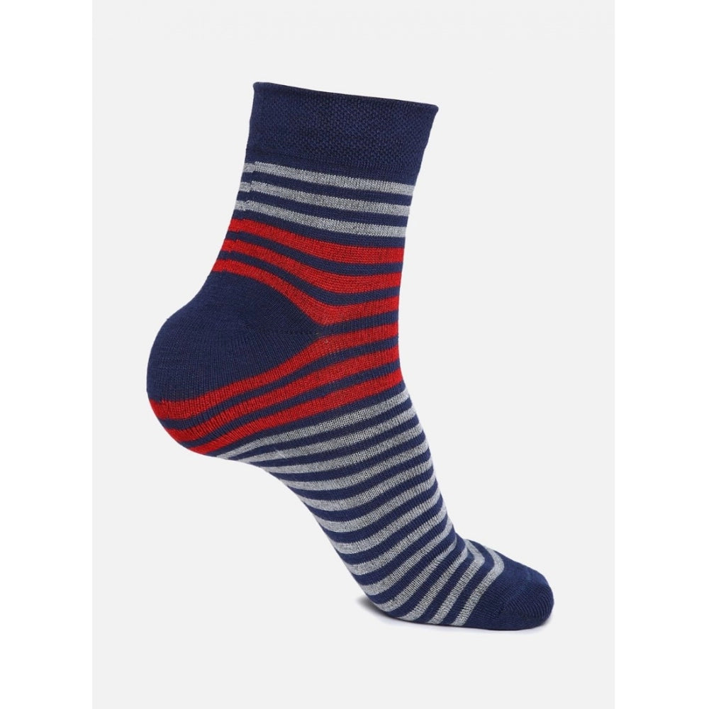 Assorted men's cotton blended printed mid-calf socks, vibrant patterns for casual wear