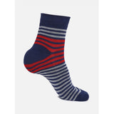 Assorted men's cotton blended printed mid-calf socks, vibrant patterns for casual wear