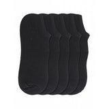 Black cotton-blend unisex casual ankle socks (solid design) for men and women