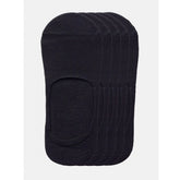 Black cotton blended unisex no-show solid socks for casual wear