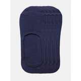 Navy cotton blended unisex casual no-show socks, solid pattern for men and women