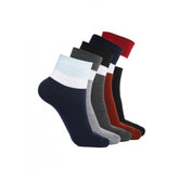 Assorted cotton-blend men's ankle socks - solid pattern for casual wear