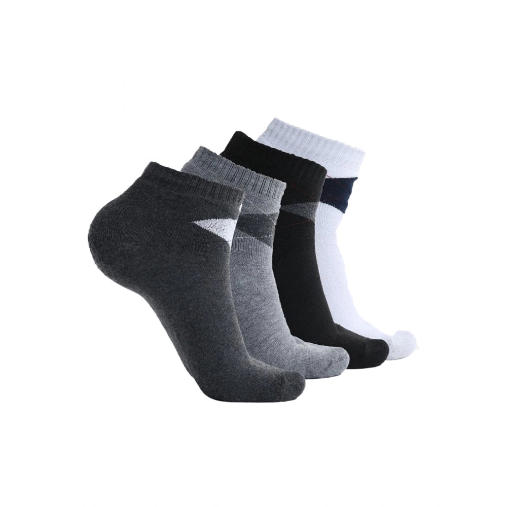 Assorted cotton blended men's casual mid-calf length solid socks, vibrant colors on display