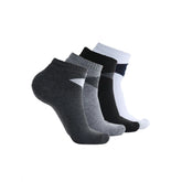 Assorted cotton blended men's casual mid-calf length solid socks, varying colors on display