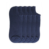 Navy cotton-blend unisex casual ankle socks, solid design for men and women