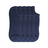 Navy cotton-blend unisex casual ankle socks, solid design for men and women