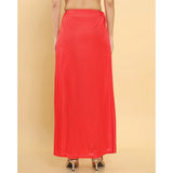 Red silk full-length shapewear petticoat for women