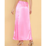 Pink silk full-length petticoat for women's shapewear