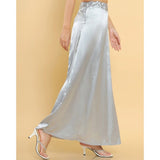 Grey silk full-length petticoat for women's shapewear