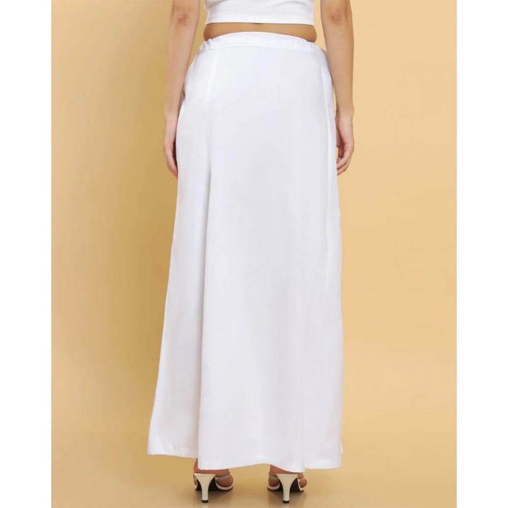 White cotton solid women's petticoat, full-length shapewear for ladies on hanger
