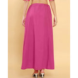 Pink cotton full-length petticoat for women's shapewear