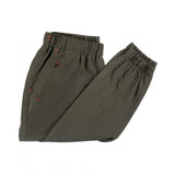 Dark green polyester solid track pants for men - full length, ideal for sporty activewear