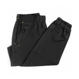 Black polyester men's full-length solid track pants for athletic wear