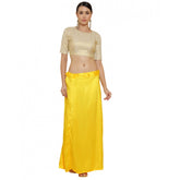 Yellow silk full-length petticoat for women's shapewear