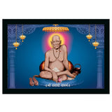 Multicolor synthetic photo frame featuring Shri Swami Samarth, lightweight and water-resistant for wall mounting (14x20 inch)