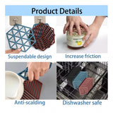 Assorted heat-resistant silicone table mats, non-slip, durable, and dishwasher safe