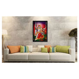 Multicolor synthetic framed Radha Krishna painting, lightweight and water-resistant on wall mount
