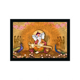 Multicolor synthetic framed Ganesh photo, lightweight & water-resistant on wall mount (14x20 inch)