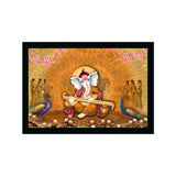 Multicolor synthetic framed Ganesh photo, lightweight & water-resistant on wall mount (14x20 inch)
