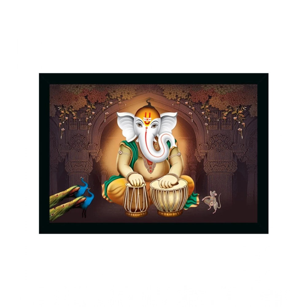 Multi-colored synthetic frame with Ganesh photo, lightweight & water-resistant, wall mountable (14x20 inch)