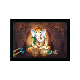 Multi-colored synthetic frame with Ganesh photo, lightweight & water-resistant, wall mountable (14x20 inch)