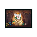 Multi-colored synthetic frame with Ganesh photo, lightweight & water-resistant, wall mountable (14x20 inch)