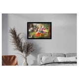 Multicolor synthetic framed Radha Krishna painting, lightweight and water-resistant on wall mount (14x20 inch)
